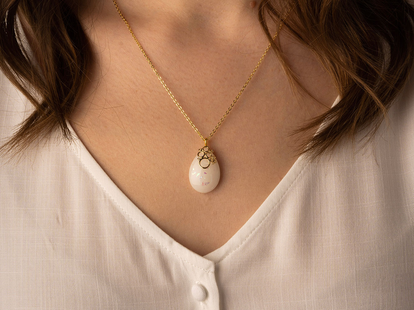 Breastmilk Jewelry Gold Necklace Model Keepsakemom