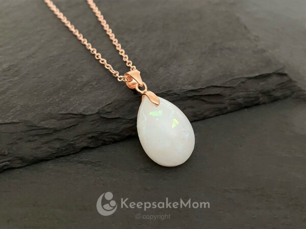 KeepsakeMom Breastmilk Jewelry Breastmilk Necklace, Drop Of Gold, Rose Gold, 18mm