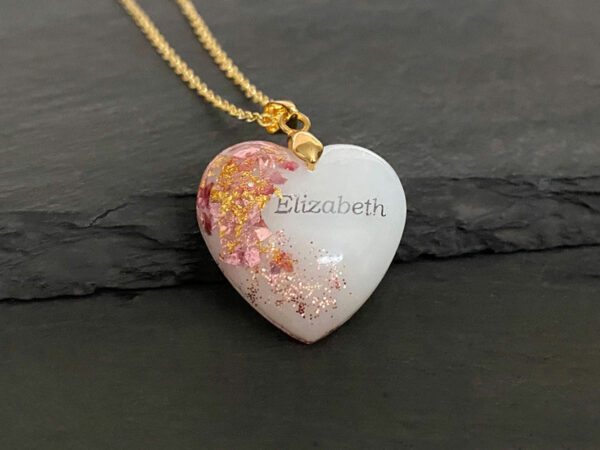KeepsakeMom Breastmilk Jewelry Breastmilk Necklace, Golden Girl, Pink & Gold