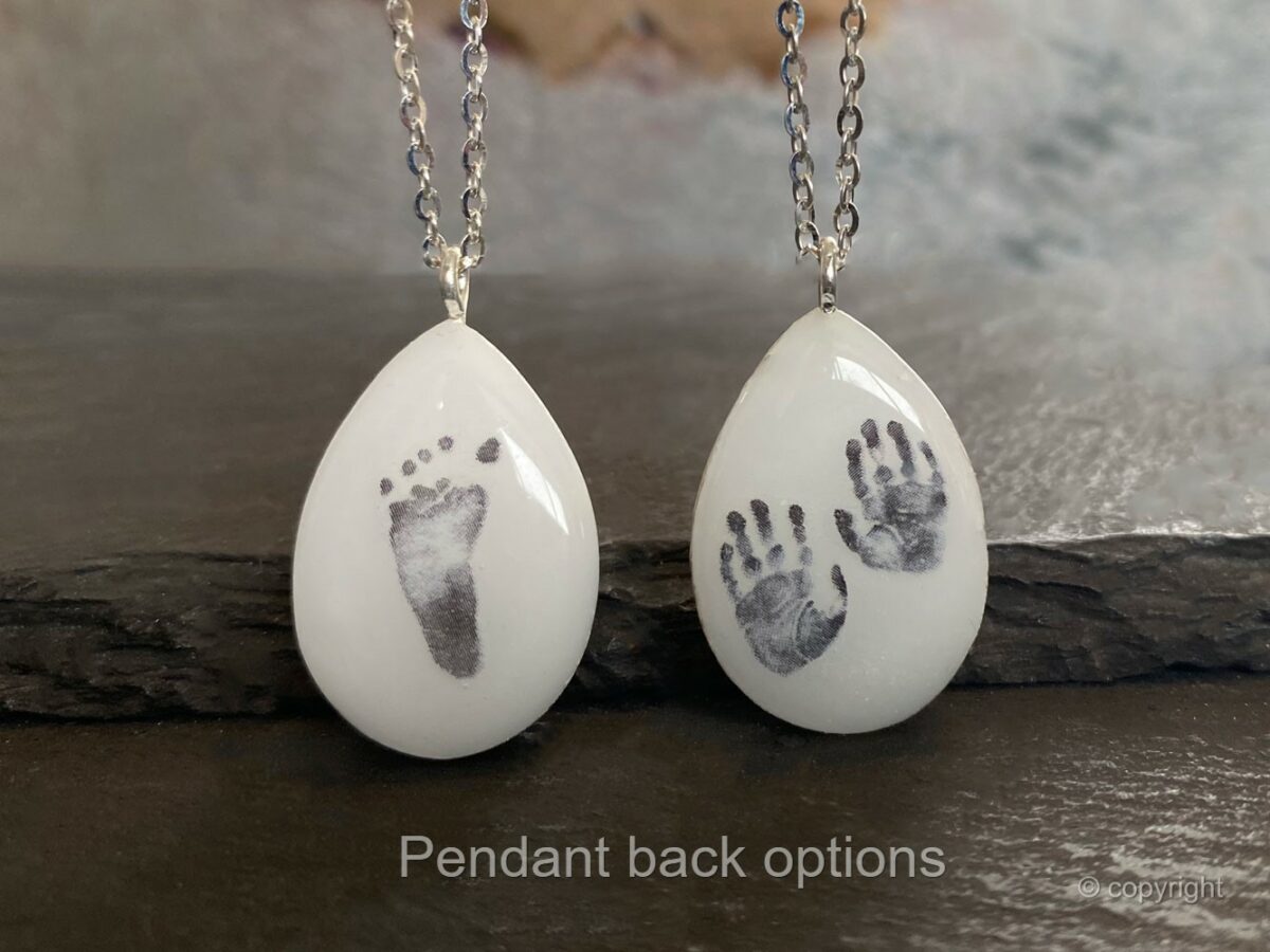 Breast Milk Necklaces Prints Feet Hand Back
