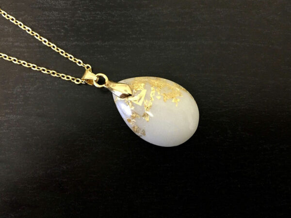 KeepsakeMom Breastmilk Jewelry Breastmilk Necklace, Drop Of Gold, Yellow Gold, 2