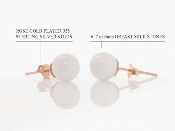 breast milk jewelry studded pearl shaped earrings on white background from KeepsakeMom