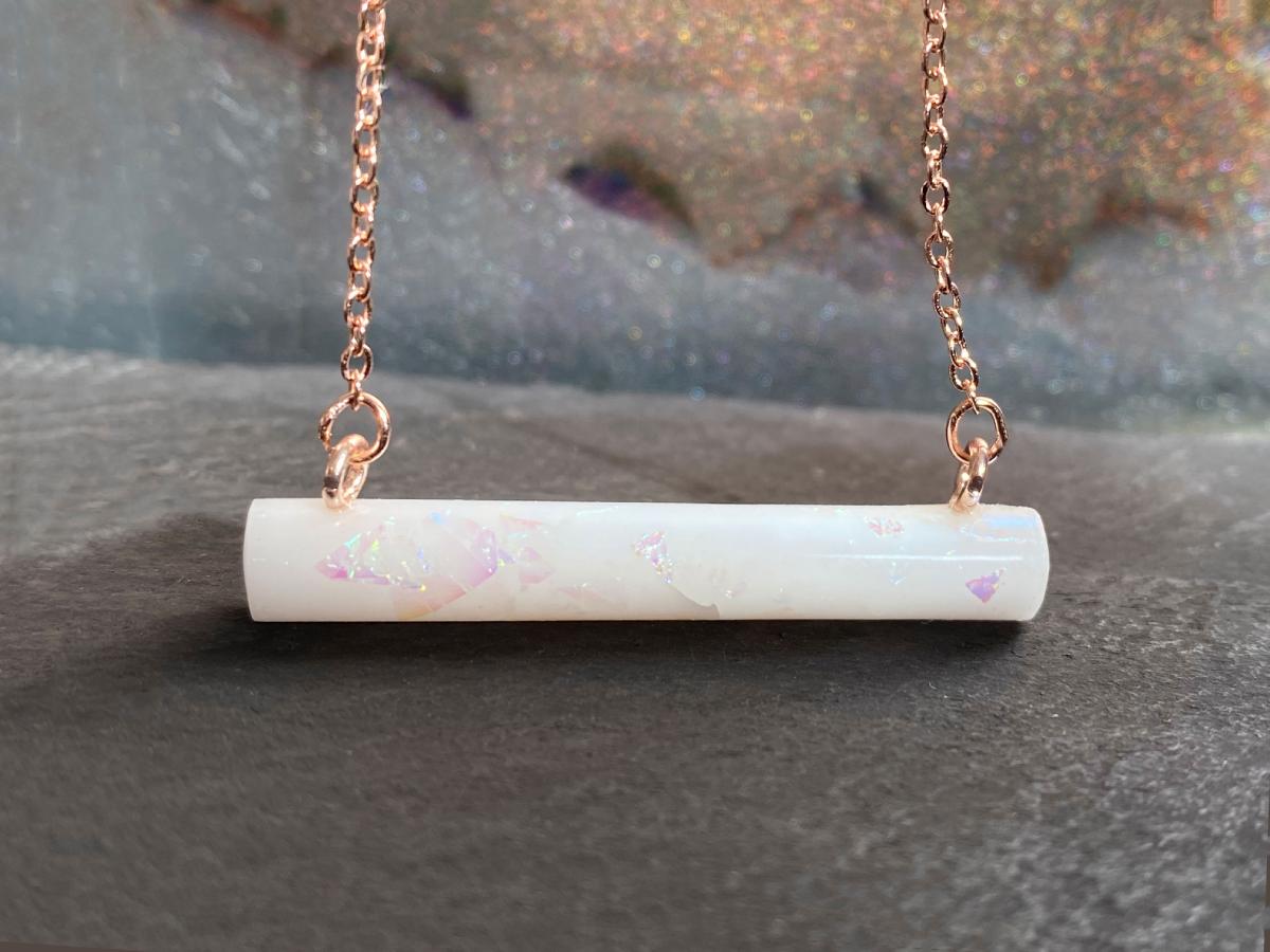 Opal bar necklace deals