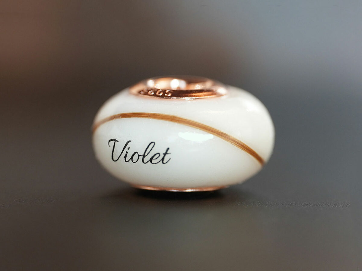 breastmilk bead with rosegold hair inclusion childs name birth date keepsakemom