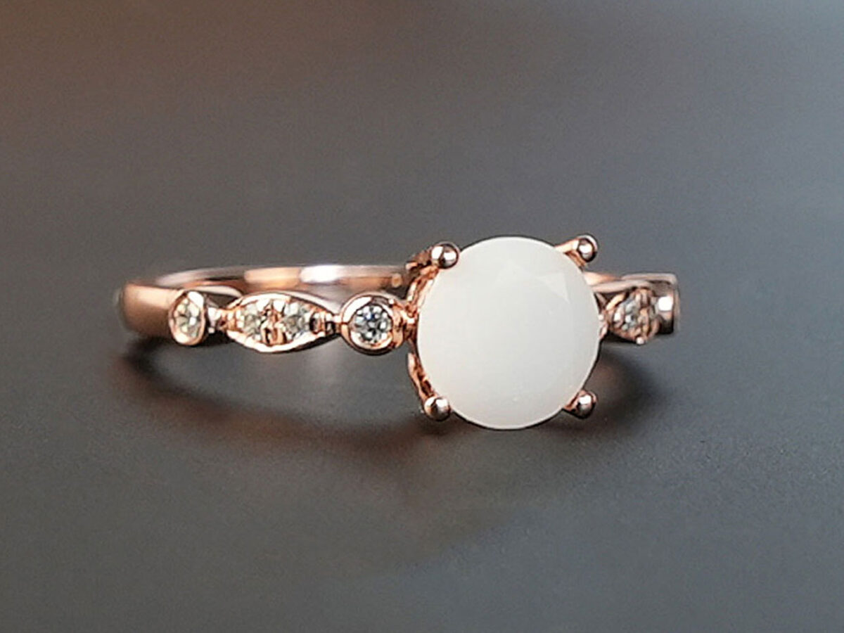 rose gold plated sterling silver breast milk jewelry with diamond shape stone and diamond crystals from KeepsakeMom