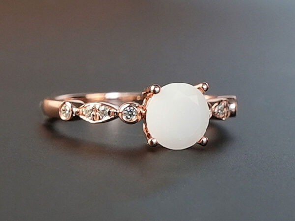 rose gold plated sterling silver breast milk jewelry with diamond shape stone and diamond crystals from KeepsakeMom