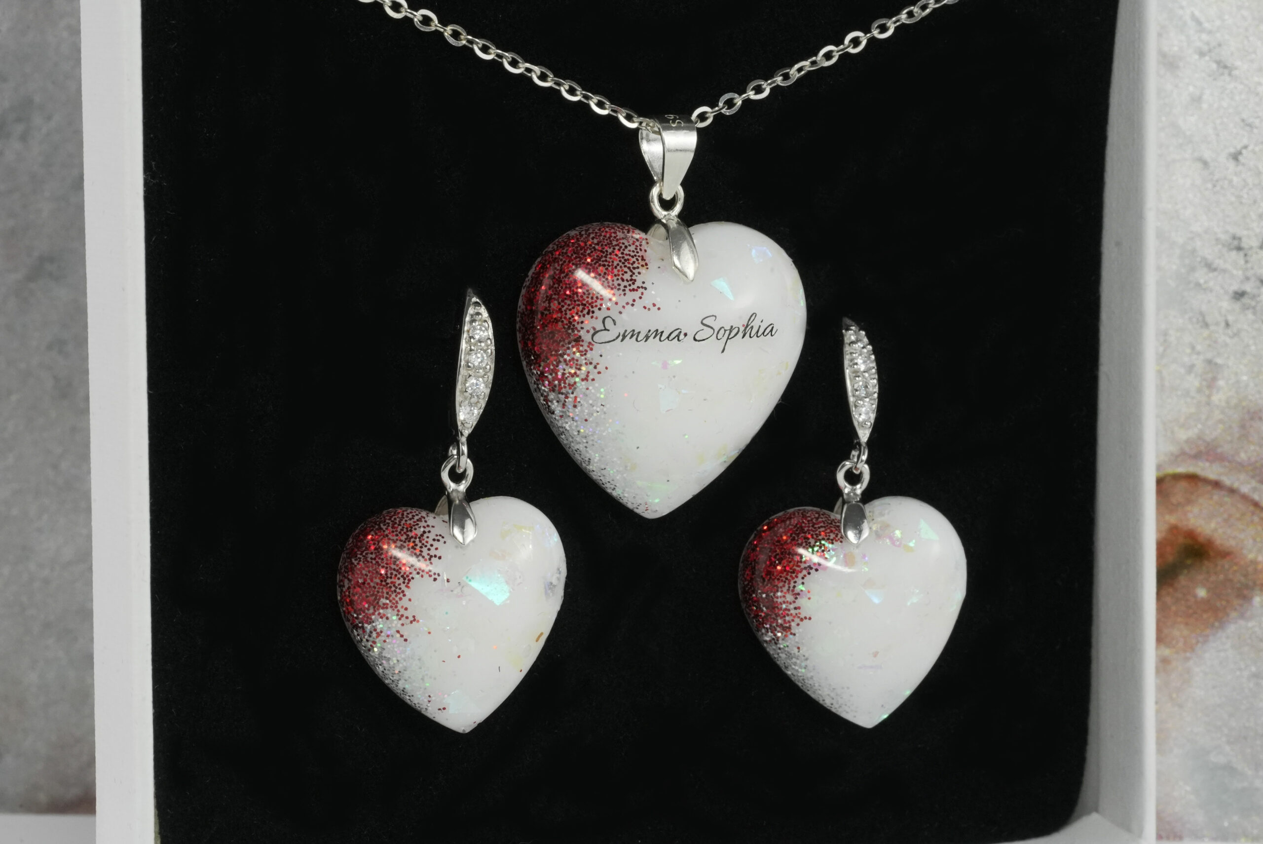 Nreastmilk Jewelry Heart Set Birth Month Color Shimmer Names Keepsakemom