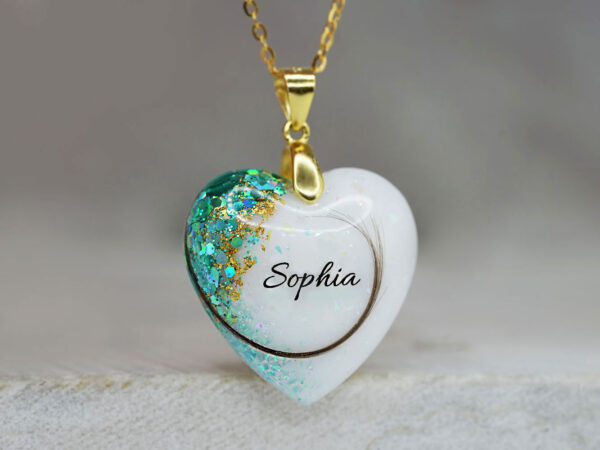 Gold Heart with Birth Color