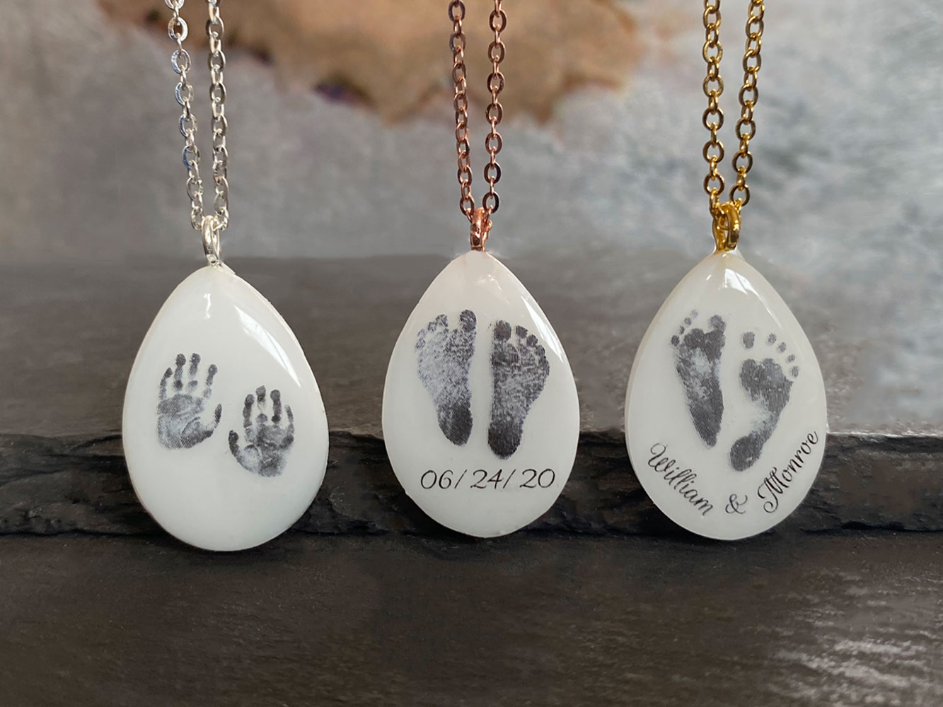 KeepsakeMom Adds Stunning Angel Prints Necklace to Breastmilk