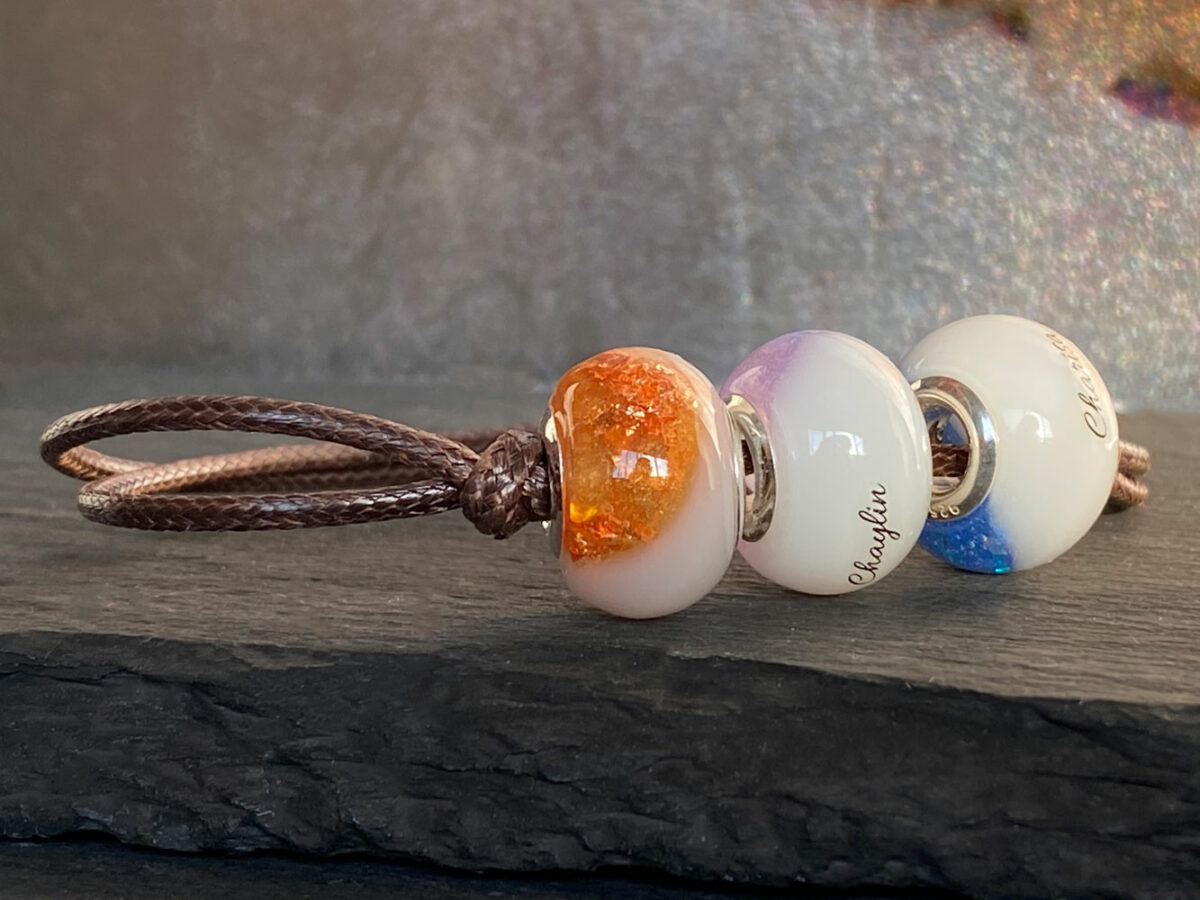 breastmilk jewelry bead bracelet with birth color childs name birth date silver keepsakemom