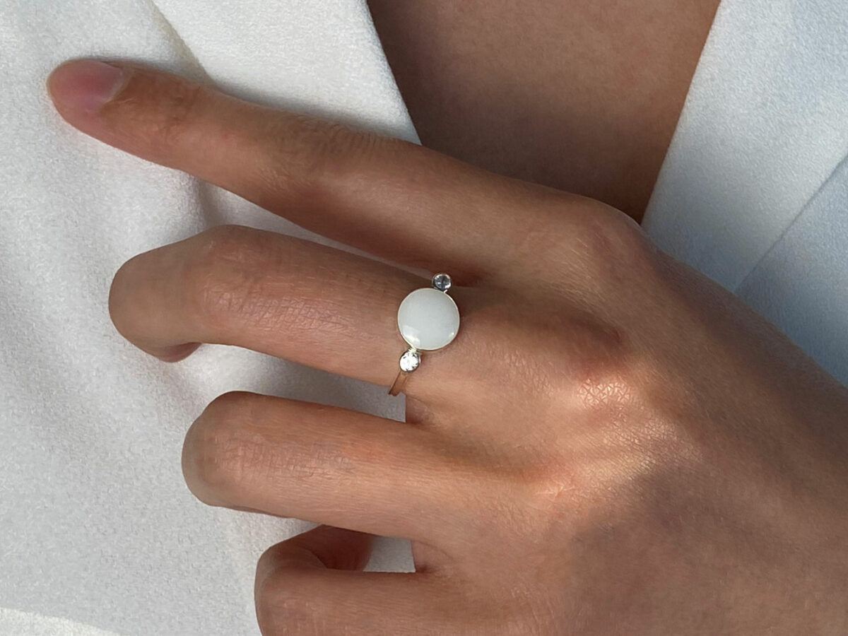 Grace Elegant Breastmilk Ring by KeepsakeMom 925 Sterling Silver 8 mm Round Stone Sparkling Cubic Zirconia All Sizes Gift Ready Packaging
