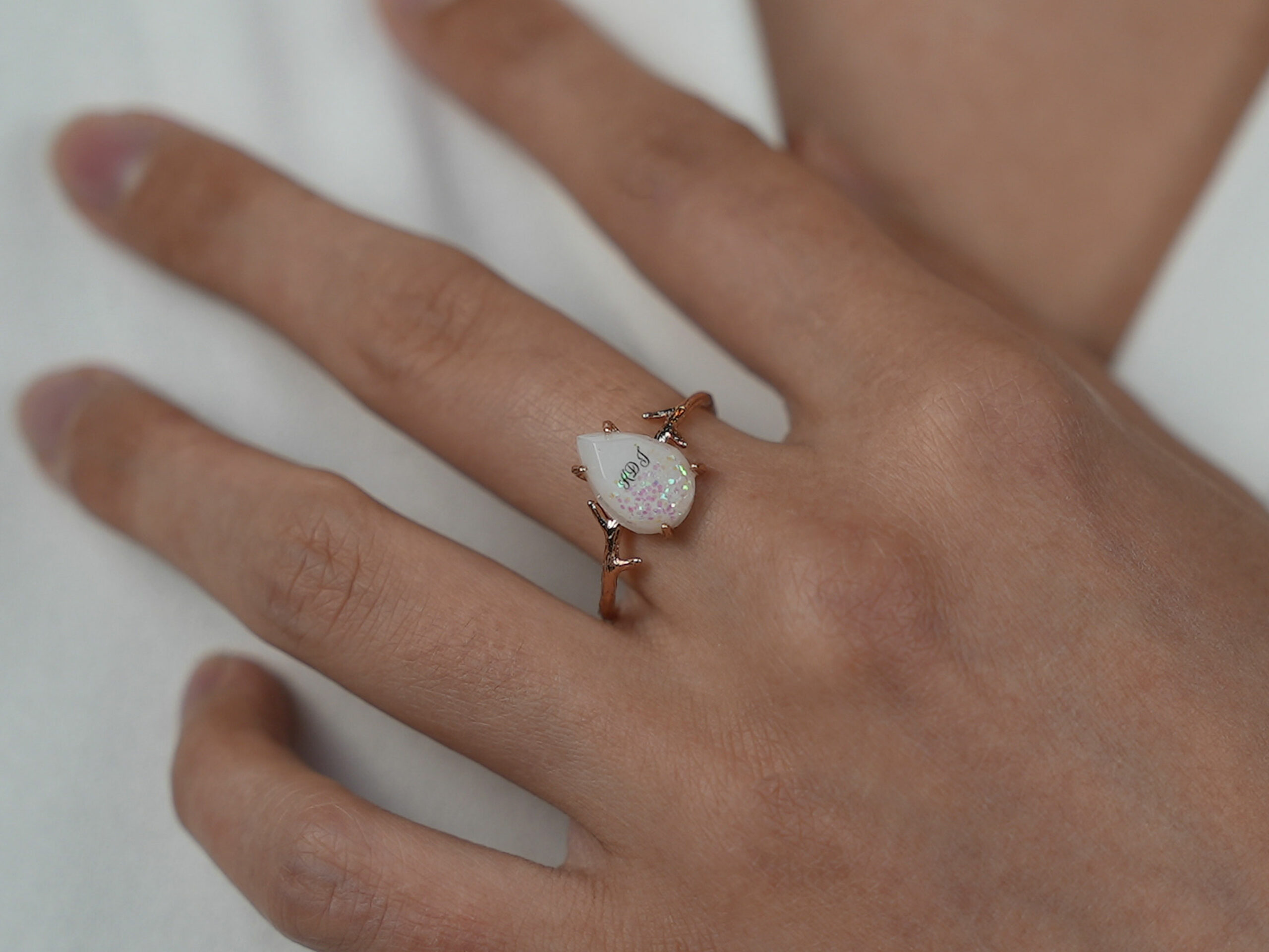Breast Milk Jewelry Keepsakemom Ring Rose Opal Shimmer