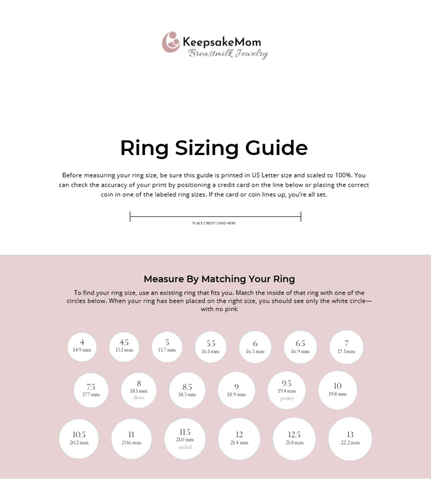 Finger Sizer MM Chart for Rings  Printable ring size chart, Bead size  chart, Ring sizes chart