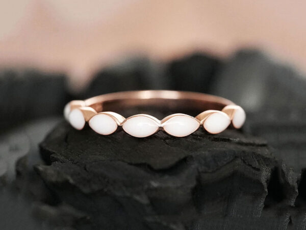 breastmilk jewelry ring leaves drops KeepsakeMom rose gold