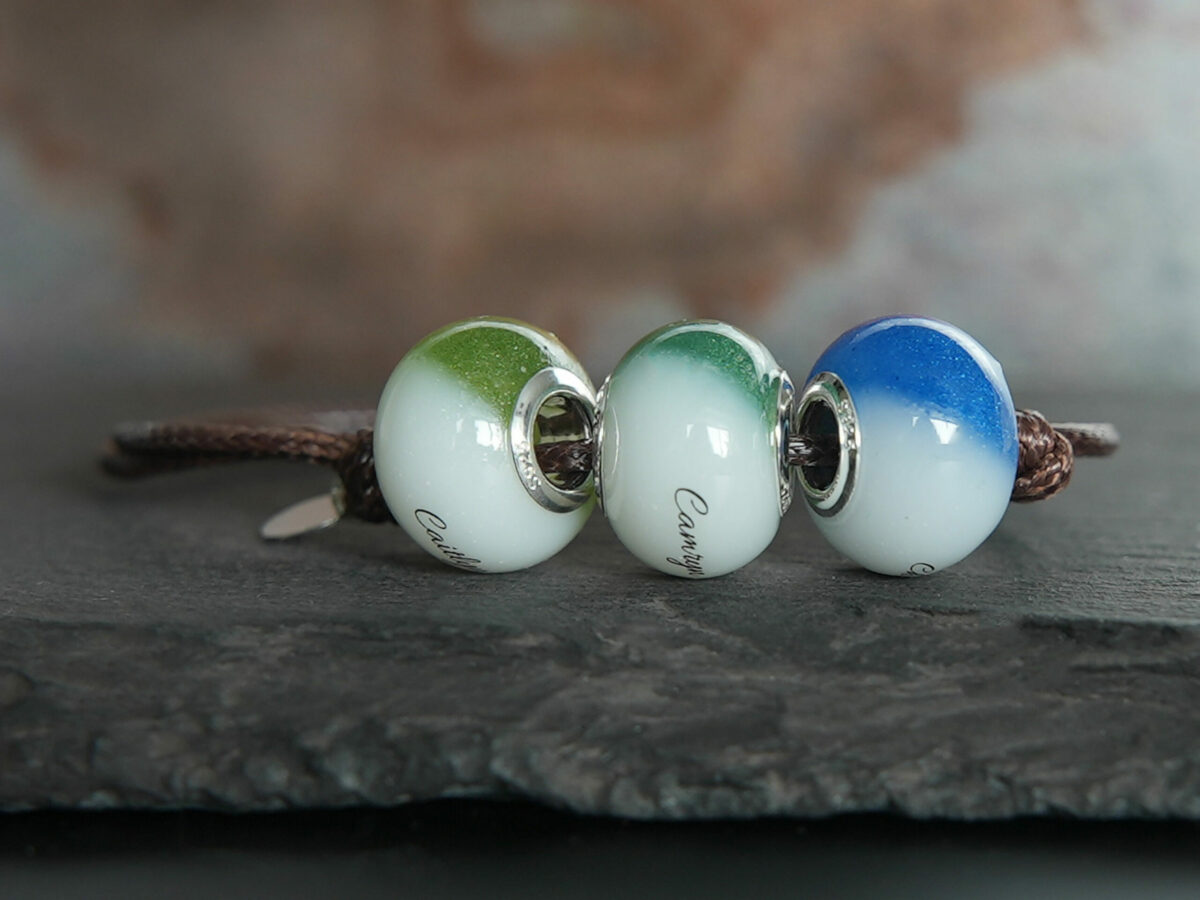 breastmilk jewelry bead bracelet with birth color childs name birth date silver pearl powder keepsakemom