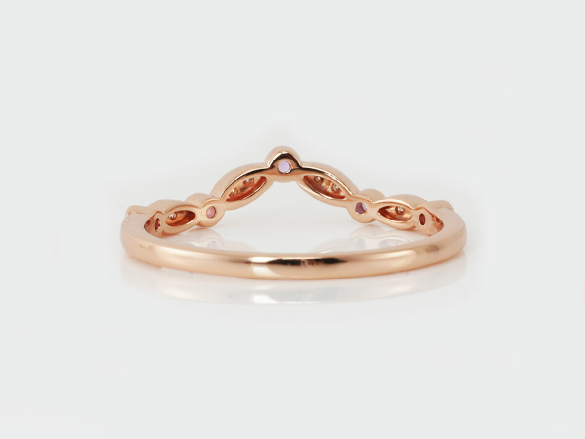 breastmilk jewelry add-on ring fine band KeepsakeMom rose gold pink crystals