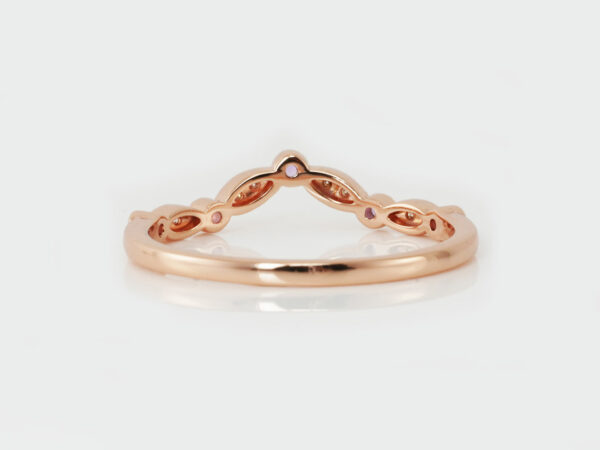 breastmilk jewelry add-on ring fine band KeepsakeMom rose gold pink crystals