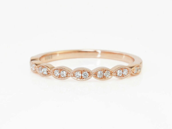 breastmilk jewelry add-on ring fine band KeepsakeMom rose gold clear crystals