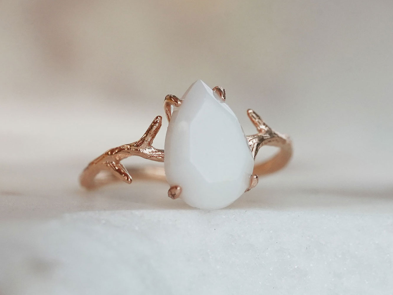 breastmilk jewelry drop branch ring mother nature rose gold simple KeepsakeMom