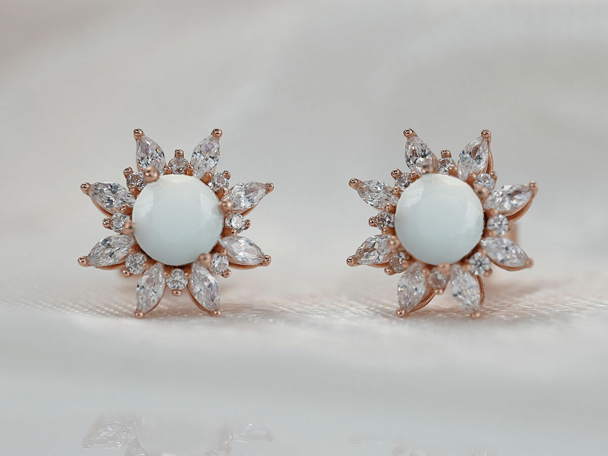 breastmilk jewelry fancy crystals star or flower shaped studded earrings KeepsakeMom diamond breastmilk stone