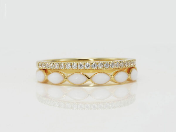 breast milk two rings set fine bands yellow gold plated from keepsakemom