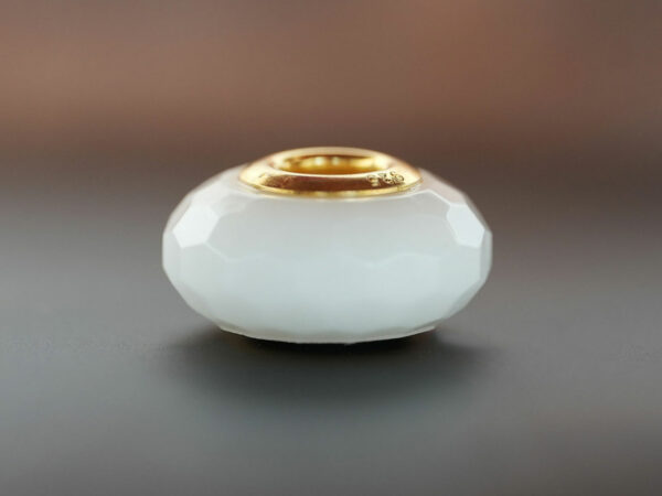 breastmilk jewelry faceted bead with yellow gold keepsakemom