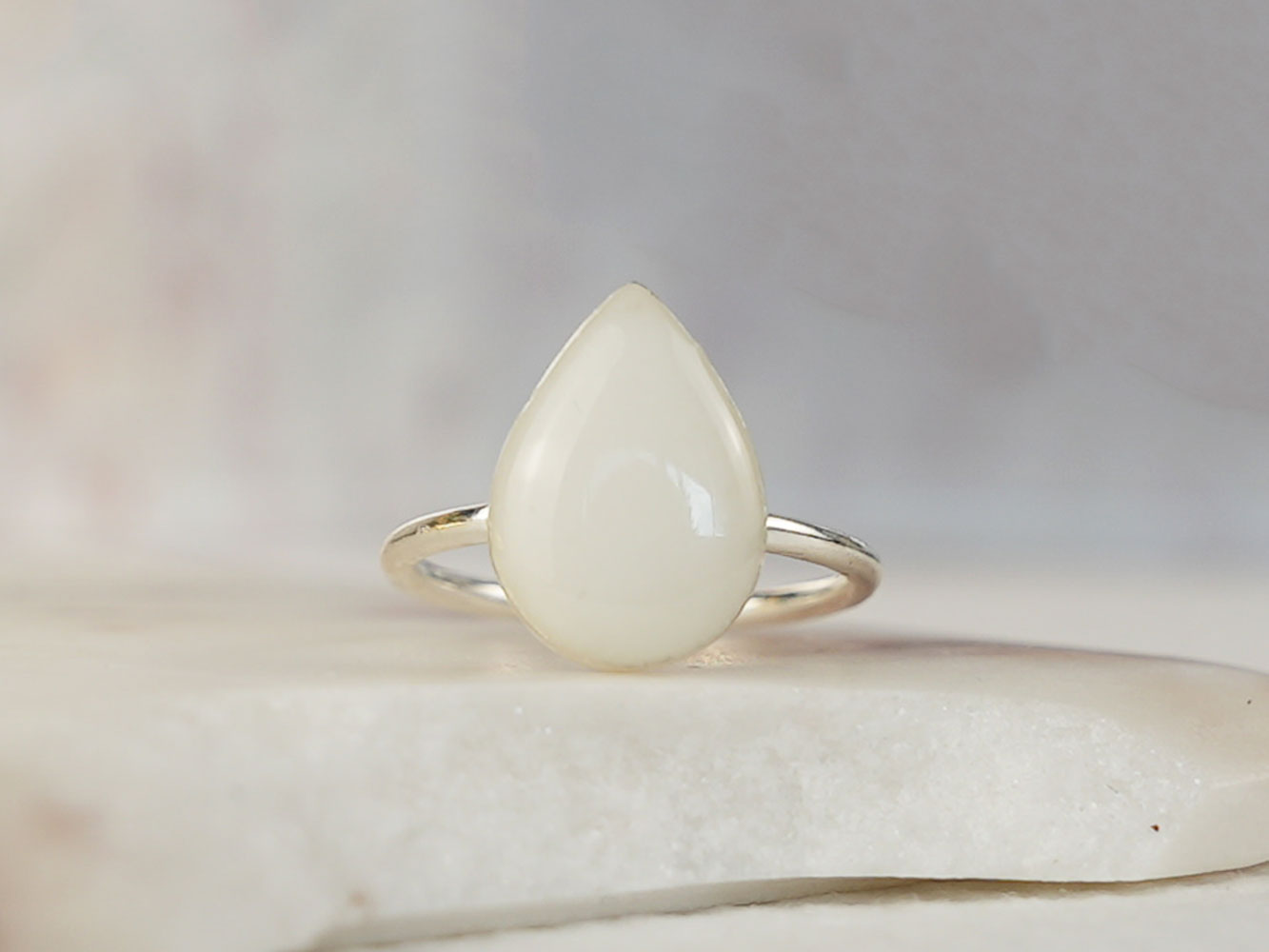 breastmilk jewelry sterling silver ring drop shaped KeepsakeMom