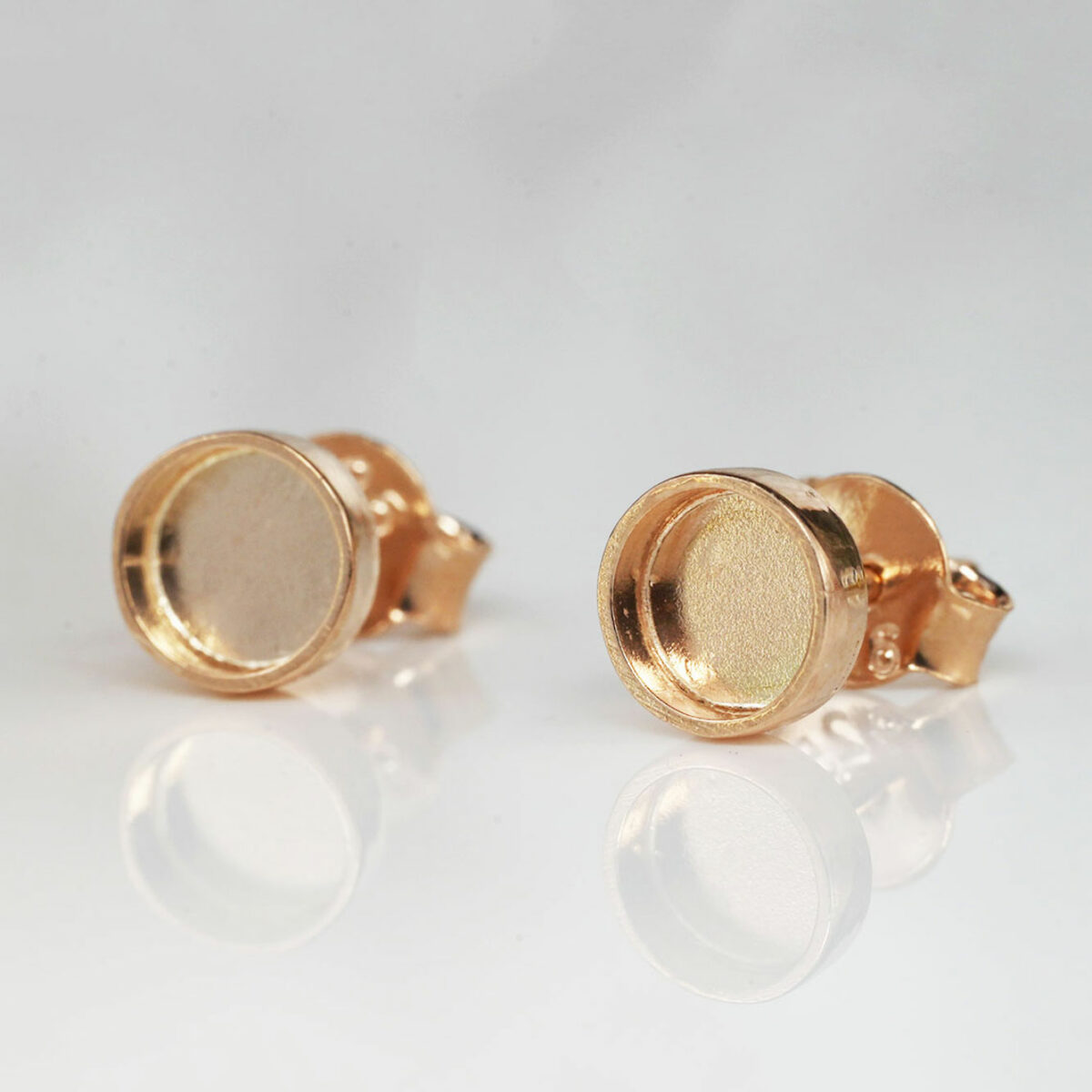 DIY Breastmilk jewelry kit studded earrings from KeepsakeMom sterling silver round empty cups simple rose gold