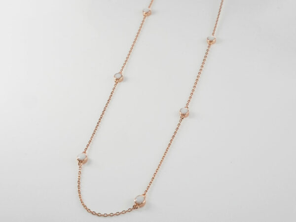 breastmilk jewelry fine dainty chain with six 4mm discs filled with breastmilk from KeepsakeMom