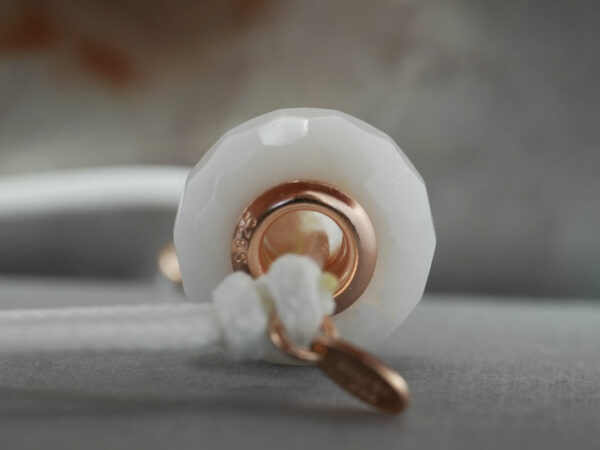 breastmilk jewelry faceted bead bracelet with rose gold birth charms keepsakemom