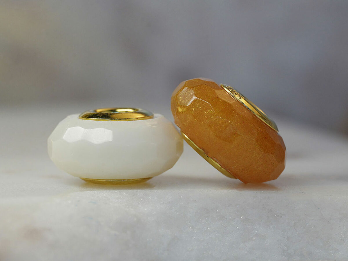 breastmilk jewelry faceted bead with yellowgold birth color keepsakemom