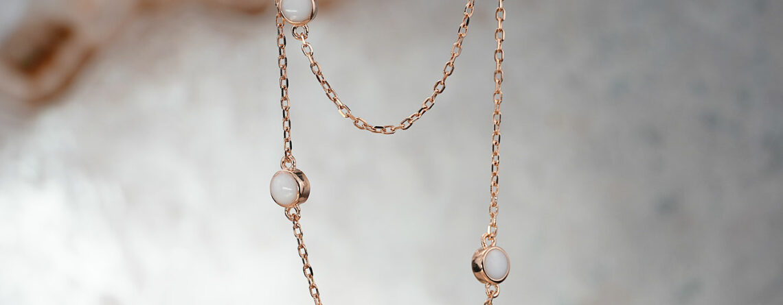 breastmilk jewelry fine dainty chain with six 4mm discs filled with breastmilk from KeepsakeMom