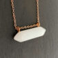 Breastmilk jewelry necklace pendant crystal bar with opal effect flakes KeepsakeMom rose gold chain