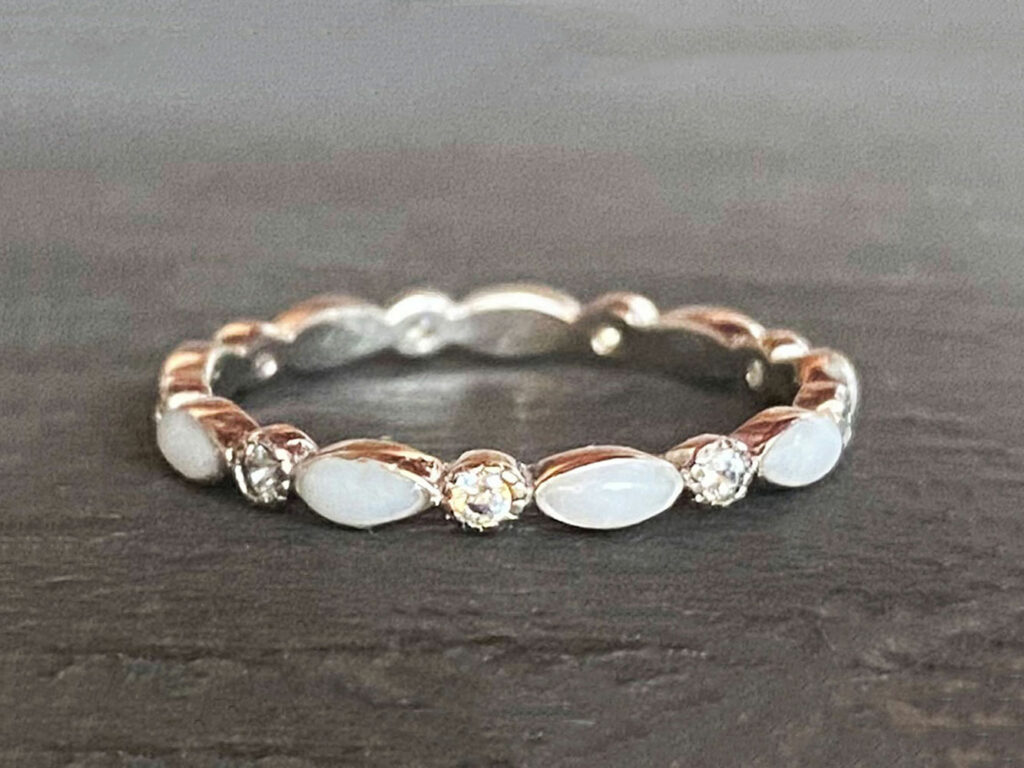 breastmilk ring infinity band fine crystal diamond april birth month color crystal keepsakemom