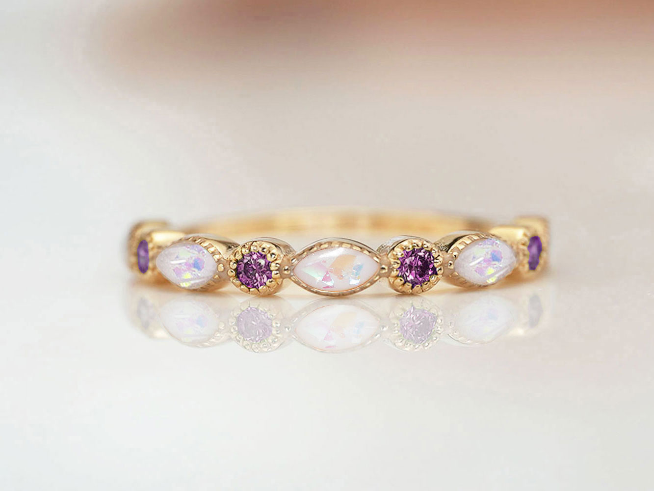 Infinity Breastmilk Ring with Birthstones KeepsakeMom