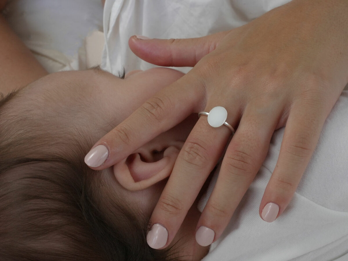 breastmilk jewelry ring model mother baby from KreepsakeMom