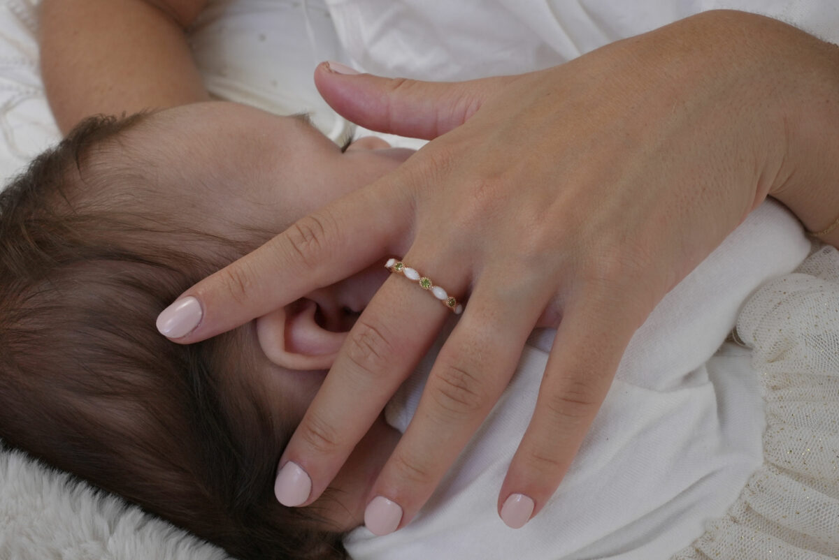 breastmilk jewelry fine band infinity ring model mother baby from KreepsakeMom