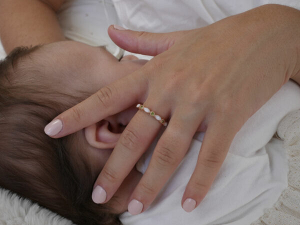 breastmilk jewelry fine band infinity ring model mother baby from KreepsakeMom