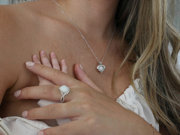 breastmilk jewelry ring and necklace model mother baby from KreepsakeMom