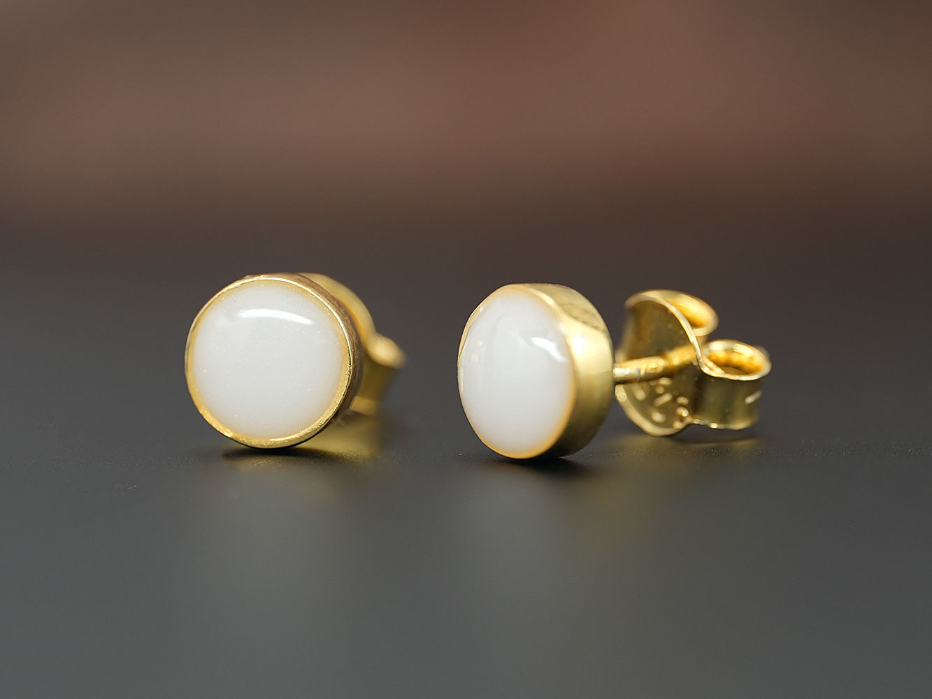 breastmilk round studded earrings KeepsakeMom gold