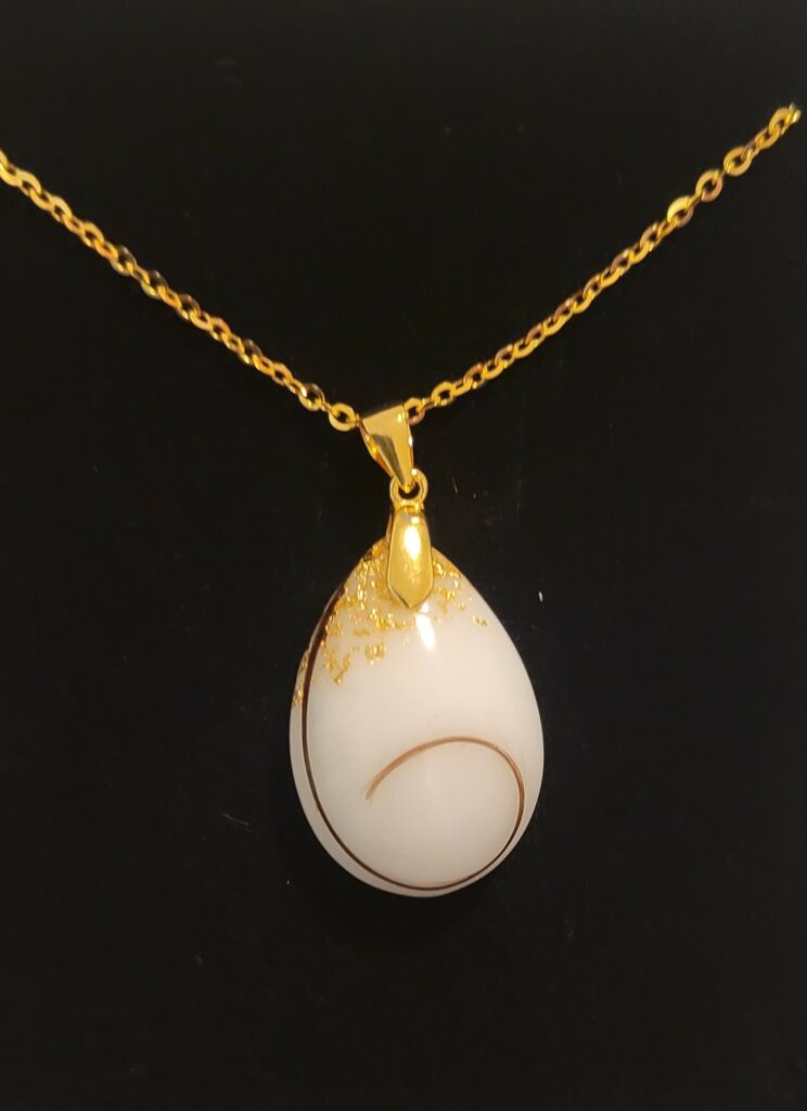 Gold Oval Cup Pendant — Mama Milk Fairy, Breastmilk & DNA Jewelry
