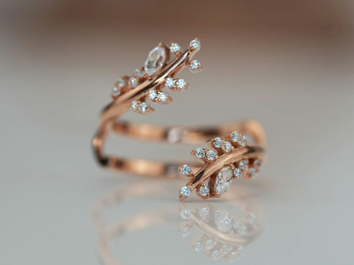 breastmilk rings outer band KeepsakeMom leaves crystals
