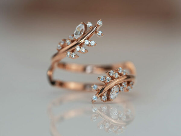 breastmilk rings outer band KeepsakeMom leaves crystals