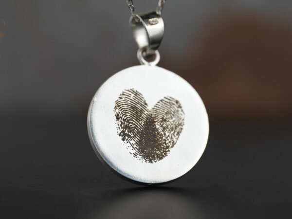 breastmilk jewelry keepsake back of the disc necklace engraving for thumbprints