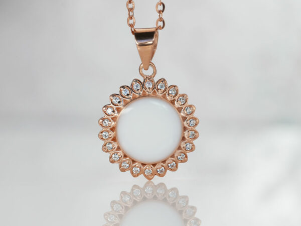 breastrmilk jewelry disc necklace flower sun birth month color crystals KeepsakeMom custom