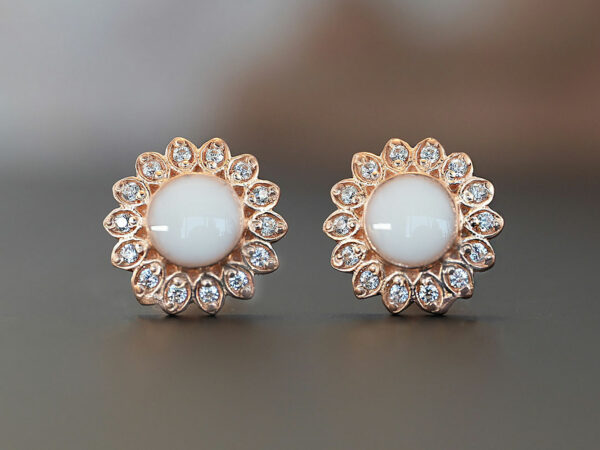 breastmilk jewelry fancy crystals star or flower shaped studded earrings KeepsakeMom rose gold