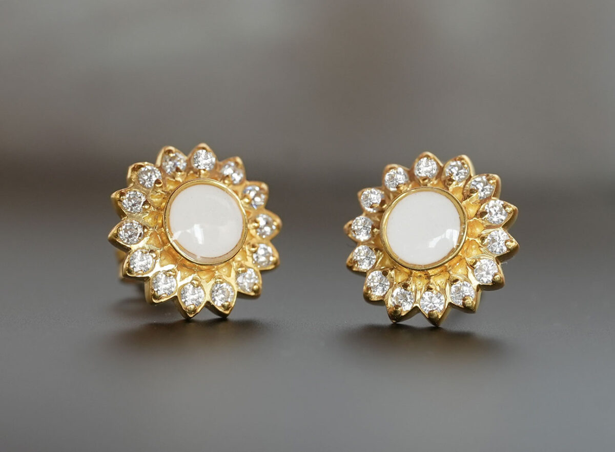 breastmilk jewelry fancy crystals star or flower shaped studded earrings KeepsakeMom