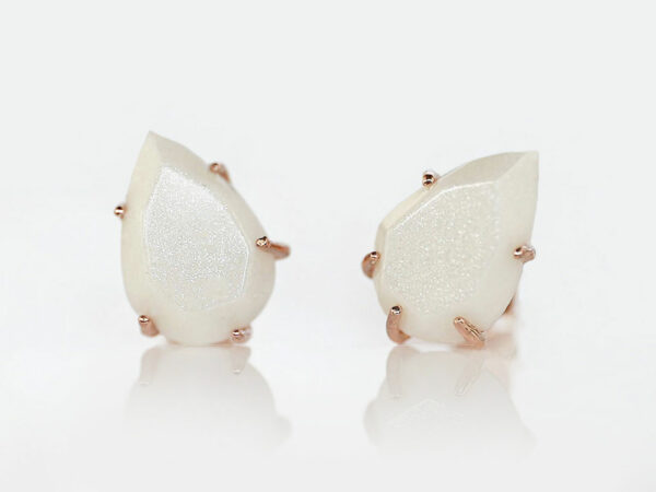 breast milk jewelry-earrings studded faceted pear shape pearl powder from keepsakemom
