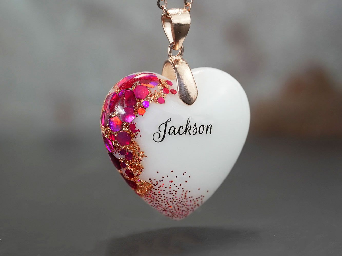 Breastmilk Jewelry Heart Necklace Birth Month Color Keepsakemom (1)