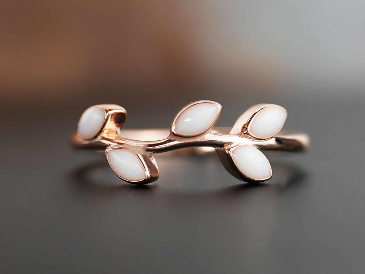 breastmilk jewelry ring willow branch shape in rose gold for diy kit from keepsakemom